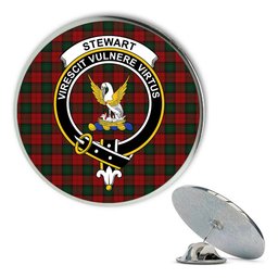 ScotsTee Shop Scottish Stewart of Atholl Metal Tartan Lapel Pin Scottish Clan Crest Badge