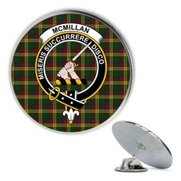 ScotsTee Shop Scottish McMillan Ancient Metal Tartan Lapel Pin Scottish Clan Crest Badge