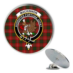 ScotsTee Shop Scottish MacKinnon 1930 Metal Tartan Lapel Pin Scottish Clan Crest Badge