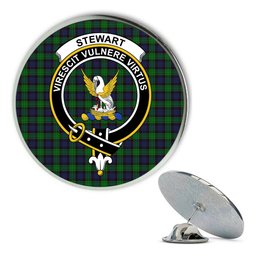 ScotsTee Shop Scottish Stewart Old Modern Metal Tartan Lapel Pin Scottish Clan Crest Badge