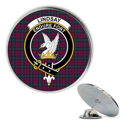 ScotsTee Shop Scottish Lindsay #2 Modern Clan Metal Tartan Lapel Pin Scottish Clan Crest Badge