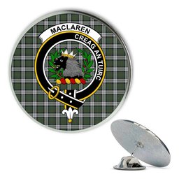 ScotsTee Shop Scottish MacLaren Dress Metal Tartan Lapel Pin Scottish Clan Crest Badge