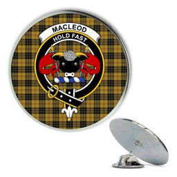 ScotsTee Shop Scottish MacLeod Metal Tartan Lapel Pin Scottish Clan Crest Badge