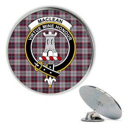ScotsTee Shop Scottish MacLean of Duart Dress 4 Metal Tartan Lapel Pin Scottish Clan Crest Badge