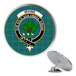 ScotsTee Shop Scottish Irvine Ancient Metal Tartan Lapel Pin Scottish Clan Crest Badge