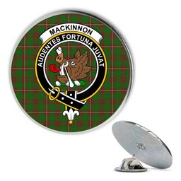 ScotsTee Shop Scottish MacKinnon Hunting Modern Metal Tartan Lapel Pin Scottish Clan Crest Badge