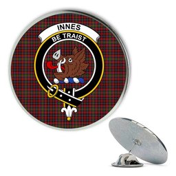 ScotsTee Shop Scottish Innes 1 Metal Tartan Lapel Pin Scottish Clan Crest Badge