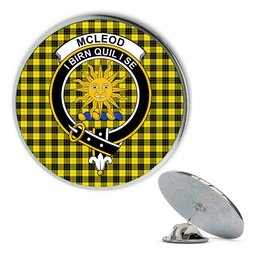 ScotsTee Shop Scottish McLeod of Lewis Modern Metal Tartan Lapel Pin Scottish Clan Crest Badge