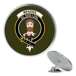 ScotsTee Shop Scottish Menzies Metal Tartan Lapel Pin Scottish Clan Crest Badge