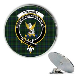 ScotsTee Shop Scottish Stewart Hunting Modern Metal Tartan Lapel Pin Scottish Clan Crest Badge
