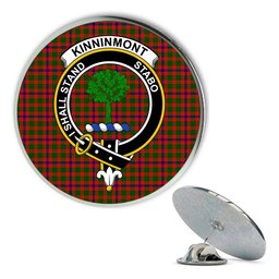 ScotsTee Shop Scottish Kinninmont Metal Tartan Lapel Pin Scottish Clan Crest Badge