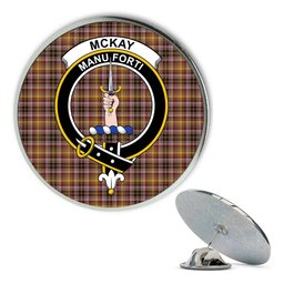 ScotsTee Shop Scottish McKay of Strathnaver Ancient Metal Tartan Lapel Pin Scottish Clan Crest Badge