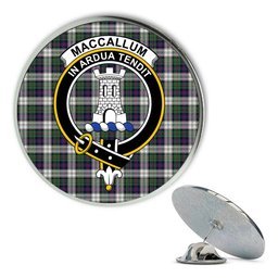 ScotsTee Shop Scottish MacCallum Dress Modern Metal Tartan Lapel Pin Scottish Clan Crest Badge