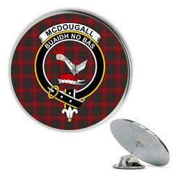 ScotsTee Shop Scottish McDougall Metal Tartan Lapel Pin Scottish Clan Crest Badge