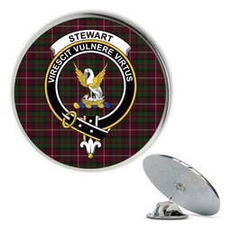 ScotsTee Shop Scottish Stewart of Bute Hunting Metal Tartan Lapel Pin Scottish Clan Crest Badge