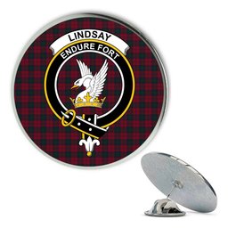 ScotsTee Shop Scottish Lindsay 1 Metal Tartan Lapel Pin Scottish Clan Crest Badge