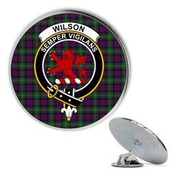 ScotsTee Shop Scottish Wilsons 175 Metal Tartan Lapel Pin Scottish Clan Crest Badge