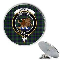 ScotsTee Shop Scottish Leslie Hunting Metal Tartan Lapel Pin Scottish Clan Crest Badge
