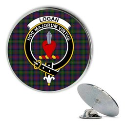 ScotsTee Shop Scottish Logan 1831 Metal Tartan Lapel Pin Scottish Clan Crest Badge