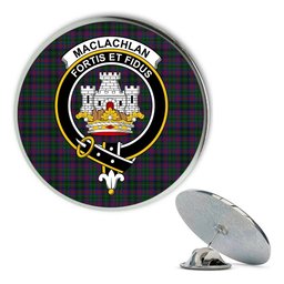 ScotsTee Shop Scottish MacLachlan Hunting Metal Tartan Lapel Pin Scottish Clan Crest Badge