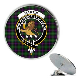 ScotsTee Shop Scottish Martin Hunting Metal Tartan Lapel Pin Scottish Clan Crest Badge
