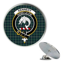 ScotsTee Shop Scottish Kennedy Modern Clan Metal Tartan Lapel Pin Scottish Clan Crest Badge