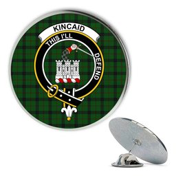 ScotsTee Shop Scottish Kincaid Metal Tartan Lapel Pin Scottish Clan Crest Badge