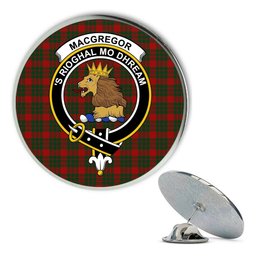ScotsTee Shop Scottish MacGregor of Glenstrae 2 Metal Tartan Lapel Pin Scottish Clan Crest Badge
