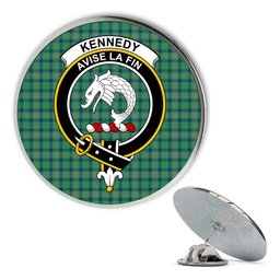 ScotsTee Shop Scottish Kennedy Ancient Metal Tartan Lapel Pin Scottish Clan Crest Badge