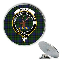 ScotsTee Shop Scottish Rollo Metal Tartan Lapel Pin Scottish Clan Crest Badge
