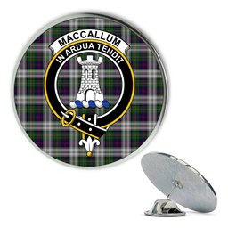 ScotsTee Shop Scottish MacCallum Dress - TD Metal Tartan Lapel Pin Scottish Clan Crest Badge