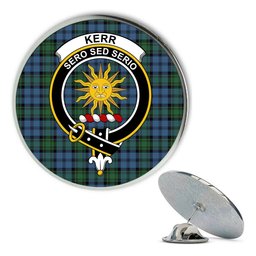 ScotsTee Shop Scottish Kerr Hunting Ancient Metal Tartan Lapel Pin Scottish Clan Crest Badge