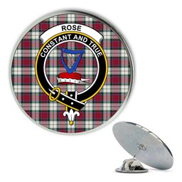 ScotsTee Shop Scottish Rose Dress Modern Metal Tartan Lapel Pin Scottish Clan Crest Badge