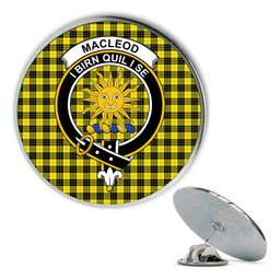 ScotsTee Shop Scottish MacLeod of Lewis Modern Metal Tartan Lapel Pin Scottish Clan Crest Badge