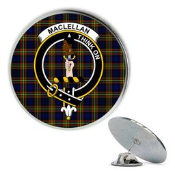 ScotsTee Shop Scottish MacLellan Modern SC Metal Tartan Lapel Pin Scottish Clan Crest Badge