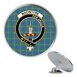 ScotsTee Shop Scottish MacIntyre Hunting Ancient Metal Tartan Lapel Pin Scottish Clan Crest Badge