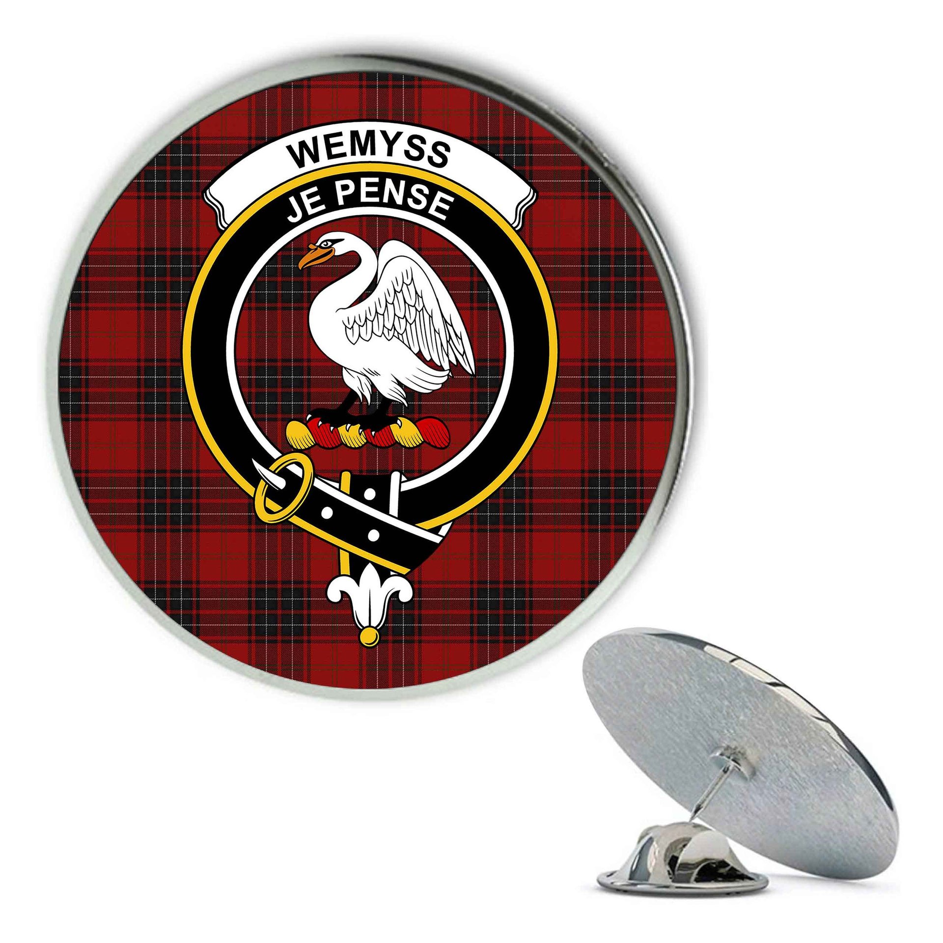 ScotsTee Shop Scottish Wemyss Metal Tartan Lapel Pin Scottish Clan Crest Badge
