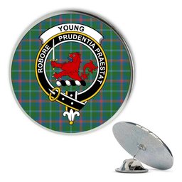 ScotsTee Shop Scottish Young Ancient Metal Tartan Lapel Pin Scottish Clan Crest Badge