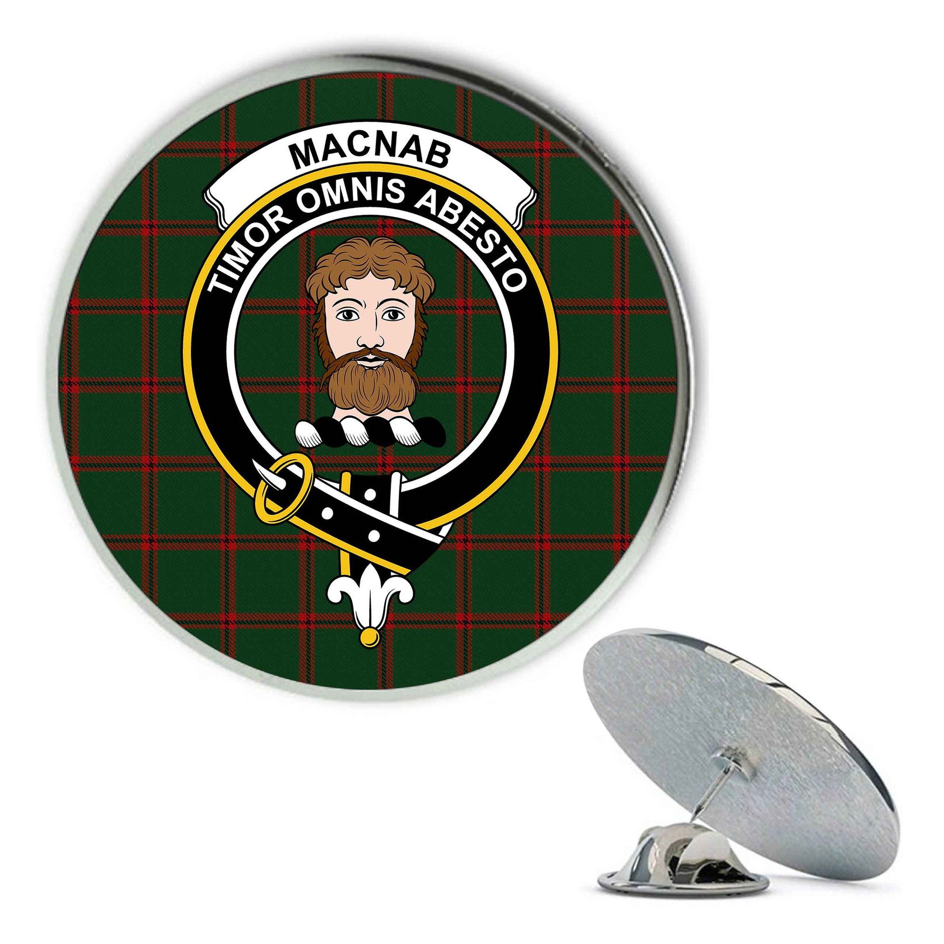 ScotsTee Shop Scottish MacNab Ancient 1 Metal Tartan Lapel Pin Scottish Clan Crest Badge