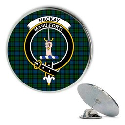 ScotsTee Shop Scottish MacKay Modern Metal Tartan Lapel Pin Scottish Clan Crest Badge