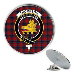 ScotsTee Shop Scottish Thompson 2 Metal Tartan Lapel Pin Scottish Clan Crest Badge