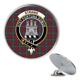 ScotsTee Shop Scottish Strang Modern Metal Tartan Lapel Pin Scottish Clan Crest Badge
