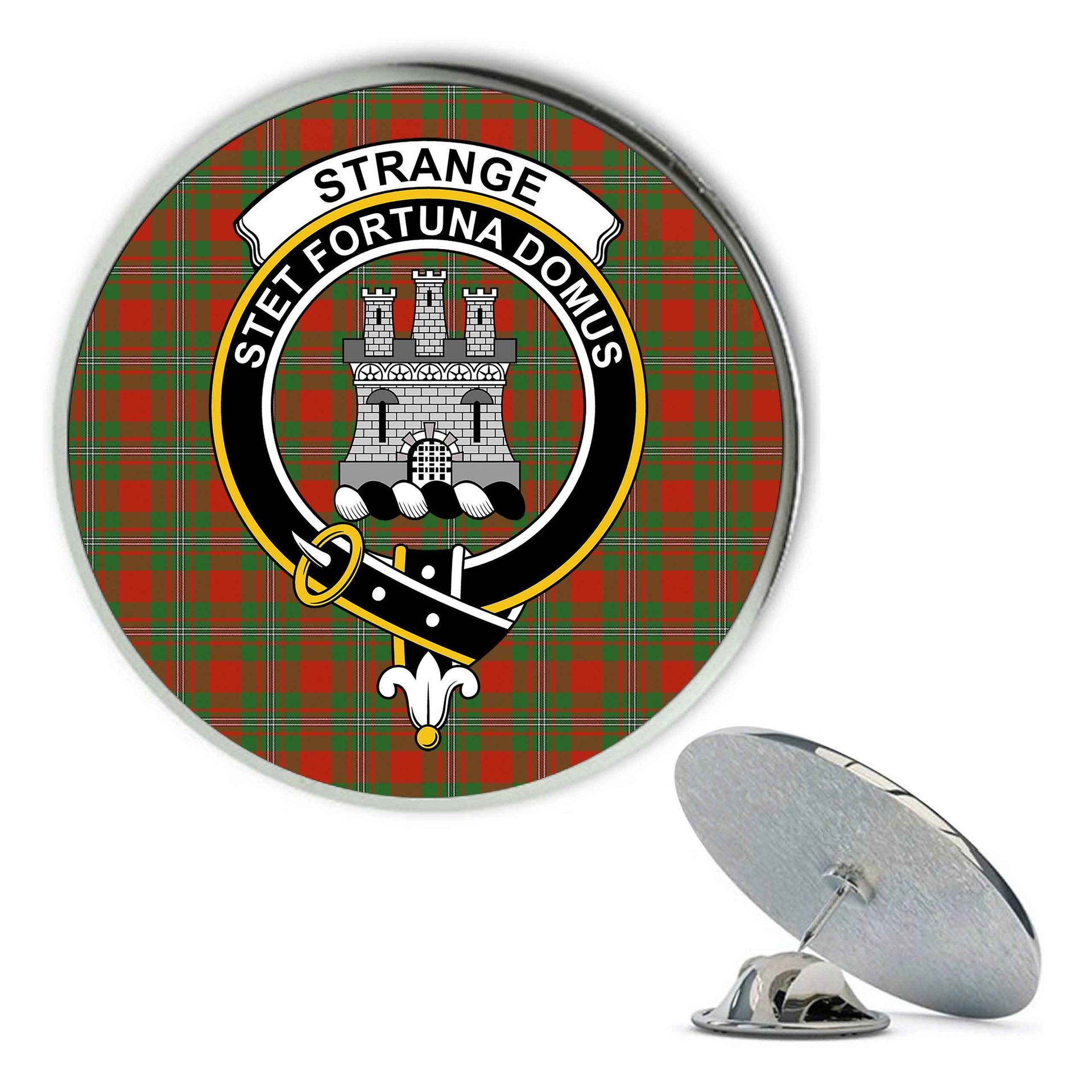 ScotsTee Shop Scottish Strange Ancient Metal Tartan Lapel Pin Scottish Clan Crest Badge