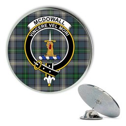 ScotsTee Shop Scottish McDowall Metal Tartan Lapel Pin Scottish Clan Crest Badge