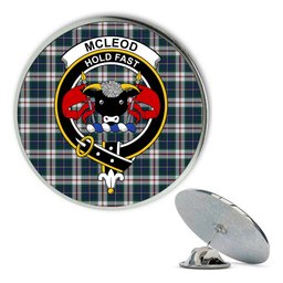 ScotsTee Shop Scottish McLeod Of Californian Modern Metal Tartan Lapel Pin Scottish Clan Crest Badge