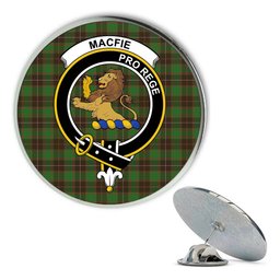 ScotsTee Shop Scottish MacFie Hunting Ancient Metal Tartan Lapel Pin Scottish Clan Crest Badge