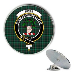 ScotsTee Shop Scottish Ross Hunting Modern Metal Tartan Lapel Pin Scottish Clan Crest Badge