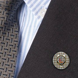 ScotsTee Shop Scottish McBain Dress Ancient Metal Tartan Lapel Pin Scottish Clan Crest Badge