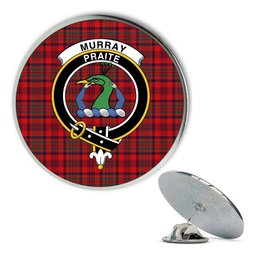 ScotsTee Shop Scottish Murray of Tullibardine Modern Metal Tartan Lapel Pin Scottish Clan Crest Badge