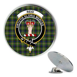 ScotsTee Shop Scottish Reid Green SC Metal Tartan Lapel Pin Scottish Clan Crest Badge